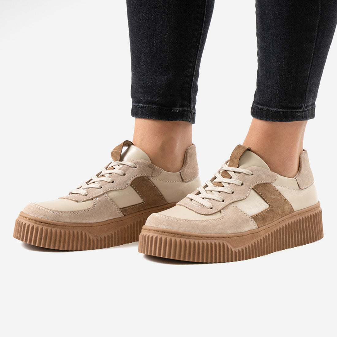 Turnschuhe Hohe Schuhe Damen Beige Damen Sneaker High In Weiss